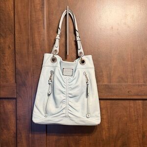 b. makowsky Light Blue Leather Shoulder Bag